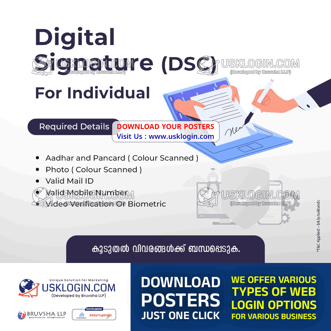 Digital Signature kerala csc online service poster